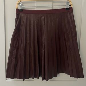 J. Crew Burgundy A-Line Pleated Skirt